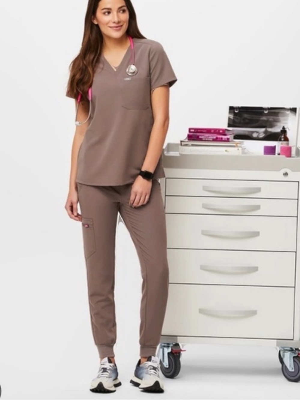 Figs Smokey Taupe Zamora Scrub Jogger